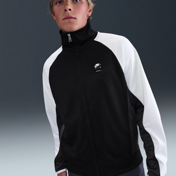 NEW w/ Tag Nike Air Men's Poly-Knit Full-Zip Jacket Black/White/Anthracite/Black - Picture 2 of 6